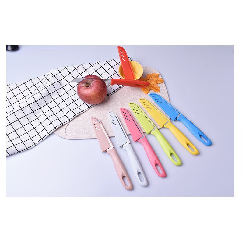 มีด มีดปลอกผลไม้ สแตนเลส ด้ามพลาสติก พกพาง่าย คมมากๆ มีดอเนกประสงค์ - 4