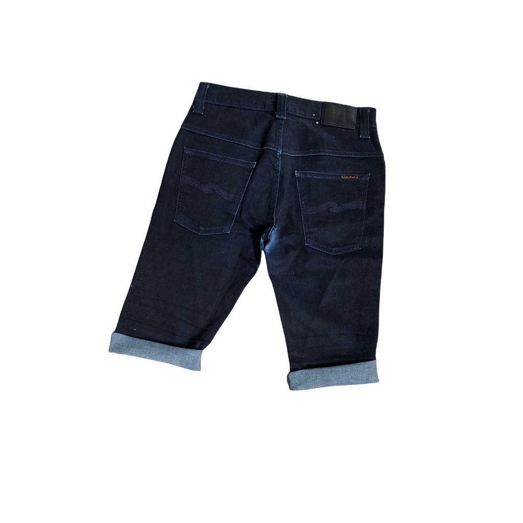 NUDIE THIN FINN DRY NAVY CRYSTAL ทำขาสั้น