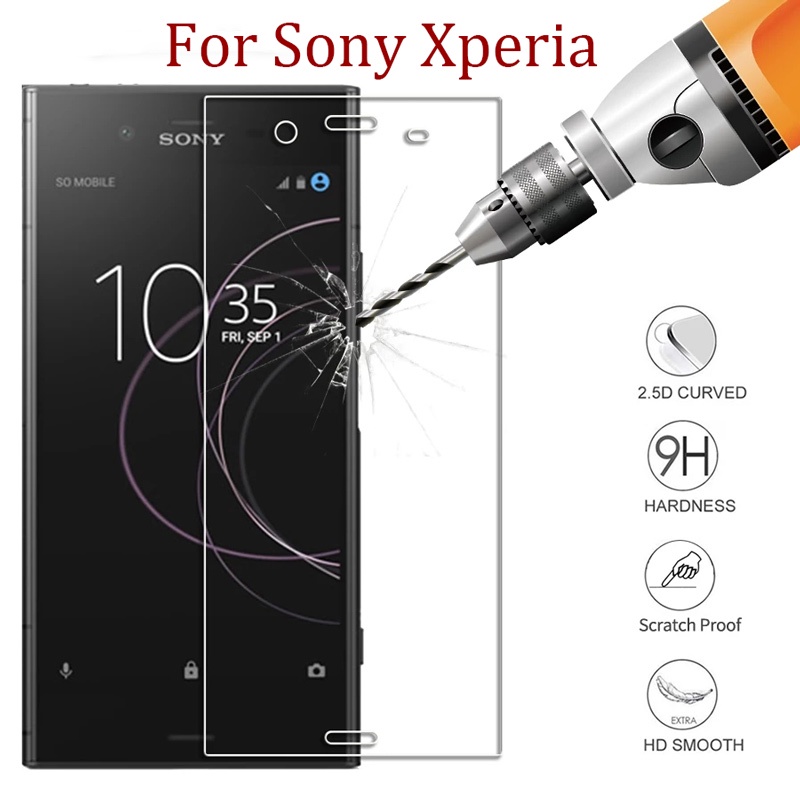 ฟิล์มกระจกนิรภัยกันรอยหน้าจอสําหรับ Sony Xperia 5 1 10 XA2 XA1 Plus L3 XZ2 XZ1 XZ Premium Compact XA1 Ultra L2 XZs