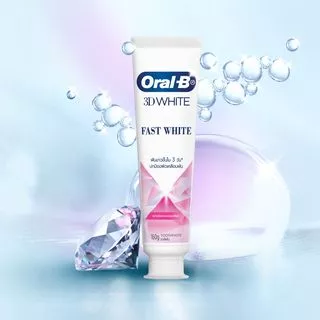 Oral-B ออรัลบี ยาสีฟัน อัพเกรดฟลูออไรด์ 160 กรัม 3D White Fast White Toothpaste 160 g