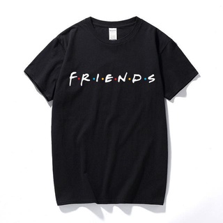 เสื้อยืดลําลอง ผ้าฝ้าย 100% แขนสั้น คอกลม พิมพ์ลาย Friends 90s lelaki สีดํา พลัสไซซ์ XS-XXXL ของขวัญวันเกิด สําหรับผู้ชาย และผู้หญิง