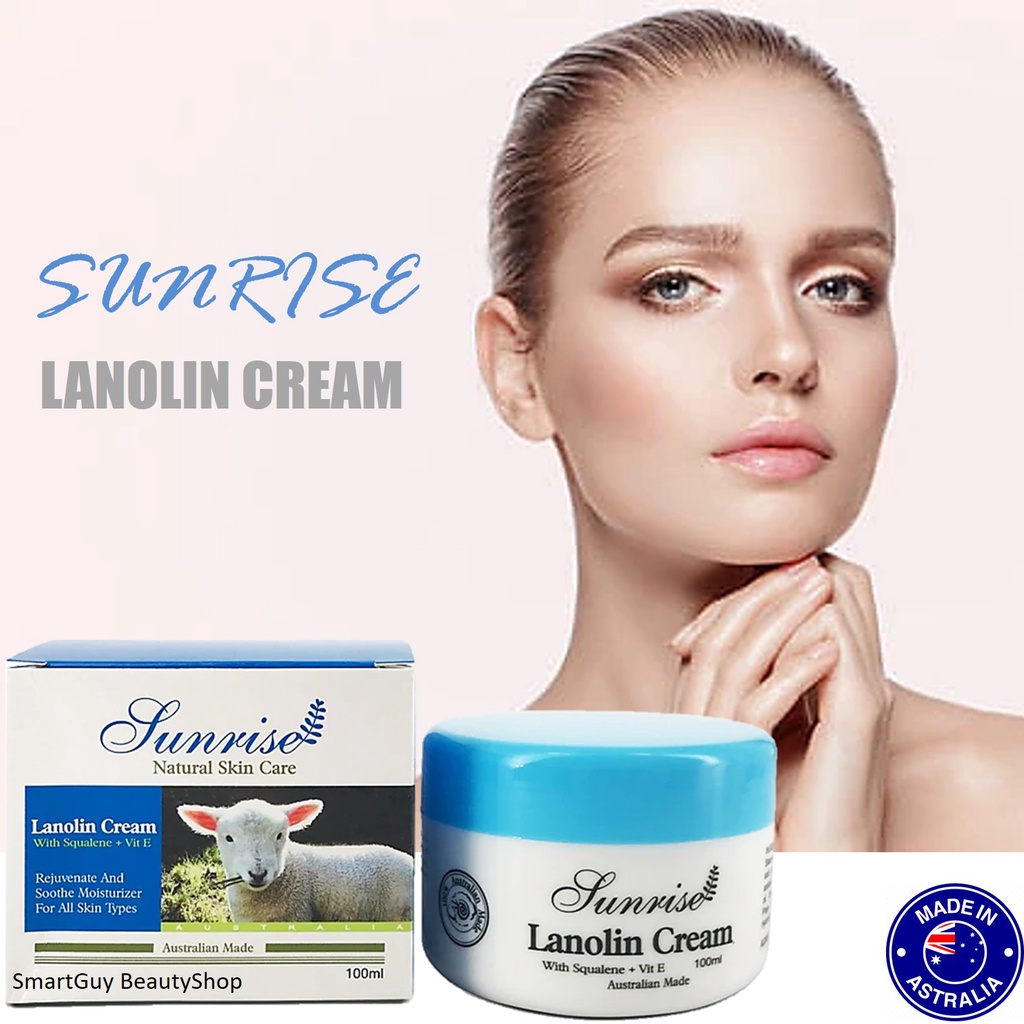 Sunrise Lanolin Cream With Squalene+Vitamin E 100ml ครีมรกแกะผสมวิตามินช่วยลดริ้วรอยประสิทธิภาพสูงจากออสเตรเลีย