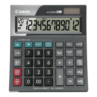เครื่องคิดเลข สีดำ Canon AS-220RTS Canon Black Calculator AS-220RTS