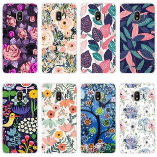 เคสโทรศัพท์ซิลิโคนลายดอกไม้สําหรับ Samsung Galaxy J1 2016 J2 Prime J2 Core 2018 J3 2016 J4 2018 J5 Prime