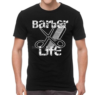 [COD]เสื้อยืดแขนสั้น ผ้าฝ้าย พิมพ์ลาย Barber Life สําหรับผู้ชายS-5XL