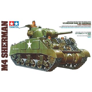 พลาสติก โมเดล ประกอบ TAMIYA สเกล 1/35 US Medium Tank M4 Sherman Early Production (35190)