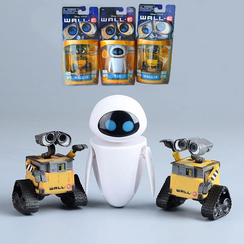 2 Pcs Cartoon Movie Wall E Toy Walle Eve Figure Toys Wall E Robot Figures Dolls Tv Movie Character Toys Toys Hobbies