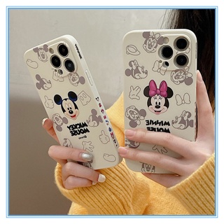 🔥iPhone case เคสไอโฟน7พลัสมิกกี้เมาส์ forApple iPhone 11 6 7 8 Plus ซิลิโคนลายแถบข้างขอบเหลี่ยมสำหรับ เคส IPhone 13 12 11 X XS Max เคสไอโฟน12 Pro Max  เคสไอโฟน8พลัส