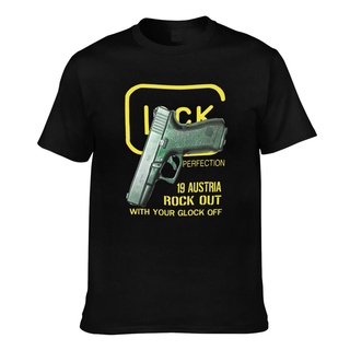 [S-5XL] Hombres เสื้อยืดลําลอง ผ้าฝ้าย 100% แขนสั้น คอกลม พิมพ์ลาย Glock Austria Out Con Tu Glock 3d ทรงหลวม แฟชั่น สําห