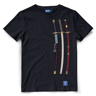 H T-shirt เสื้อยืดวันพีช One piece 612-BK : Sword of Zoro เสื้อยืดคอกลมผ้าฝ้าย