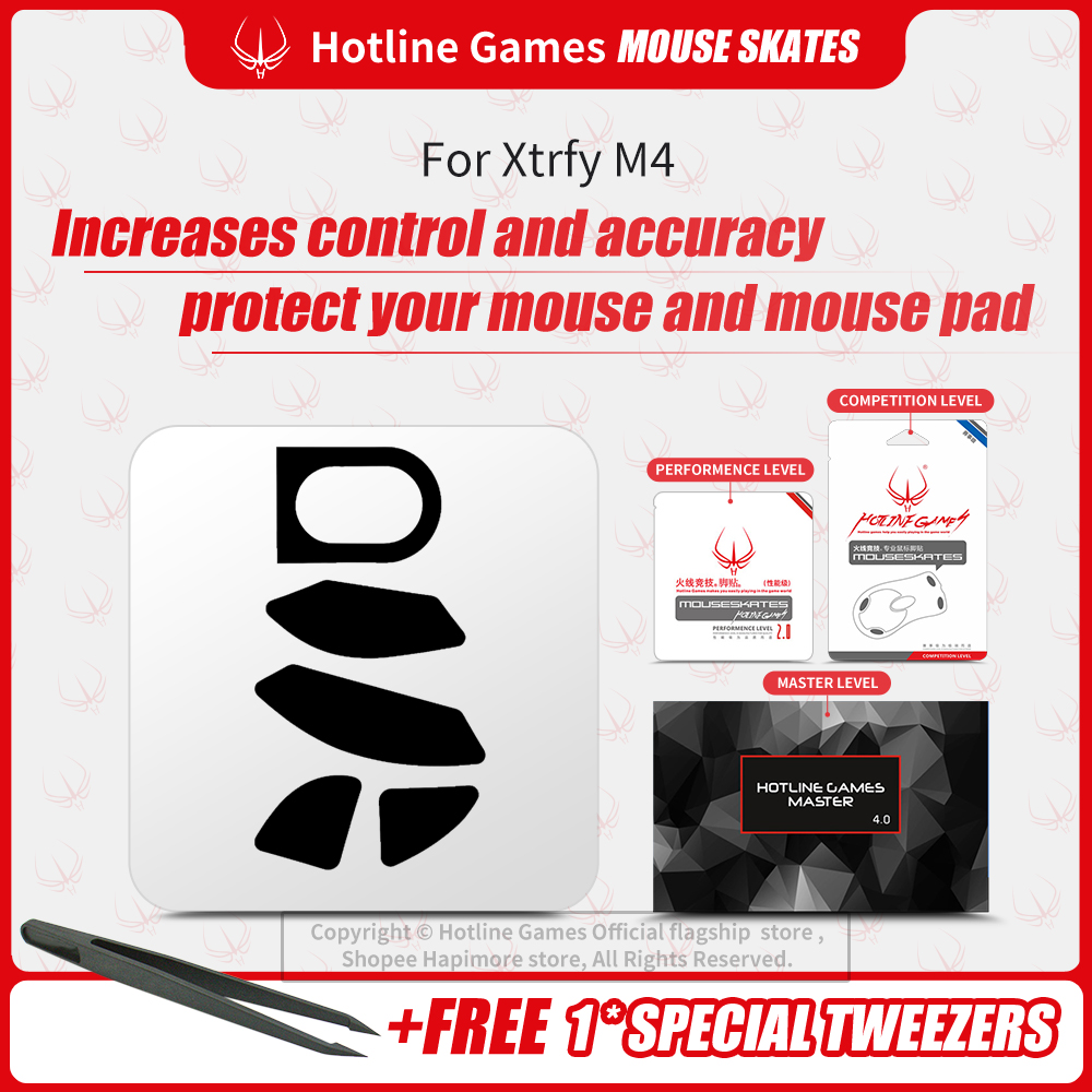 2ช ด 4ช ด เท าเมาส Hotline Games สต กเกอร เท าเมาส ใช ก บxtrfy M4 เม าส หน เล นเกม Gaming Mouse Feet Skates Shopee Thailand