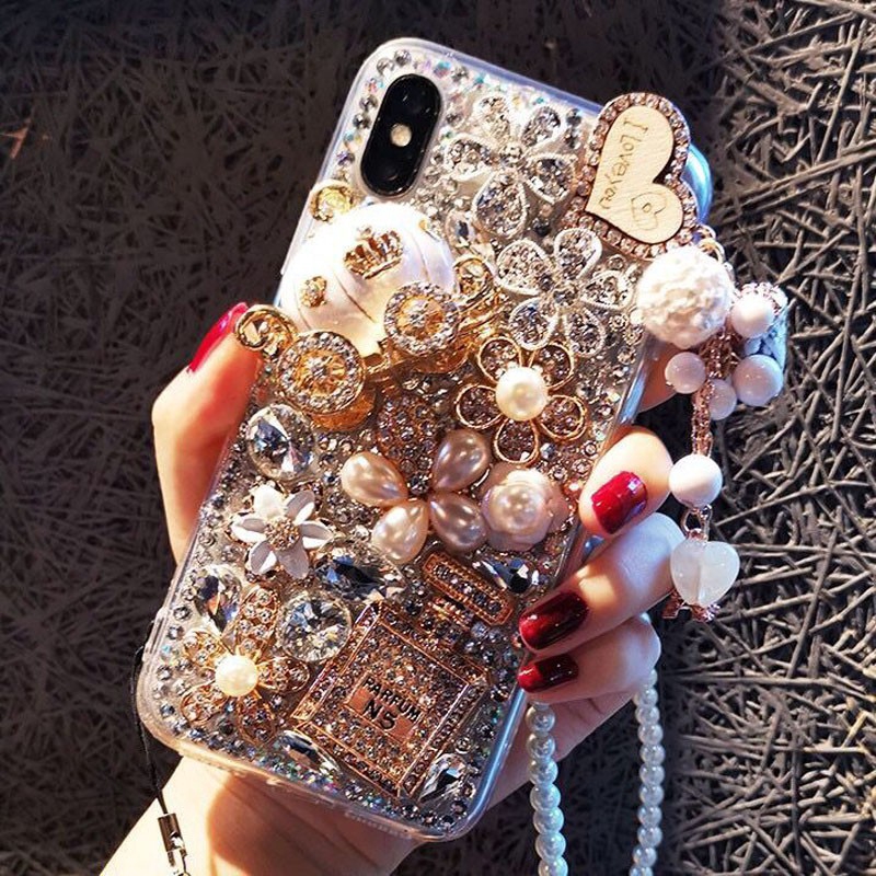 เคสโทรศัพท์ เคส Samsung S25 Ultra S23 Ultra S26 Plus Case S21 เคสป้องกันเคสคริสตัลหญิงซิลิโคนอ่อนนุ่มCasเพชรที่มีเชือกเส้นเล็กสำหรับSamsung Galaxy S24 Ultra S22 Plus S21 FE S23uหุ้มโทรศัพท์มือถือNote20 Ultraเปลือกหลังเกราะป้องกันการตกกระแ
