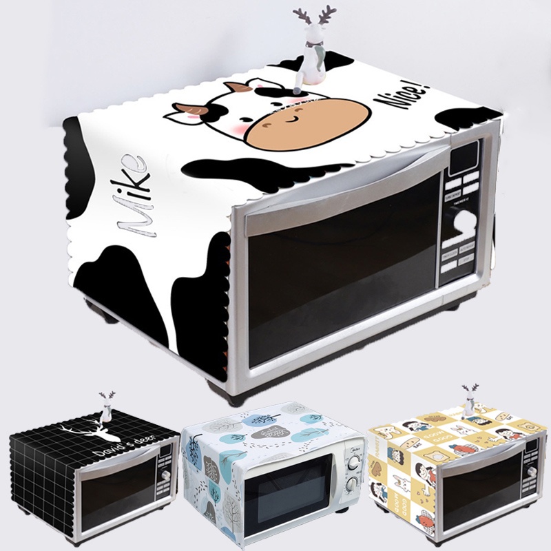 ✨พร้อมส่ง✨ผ้าคลุมไมโครเวฟ ผ้าครอบเวฟกันฝุ่นกันน้ำ ลายน่ารักตกแต่งห้องครัวและห้องอาหาร