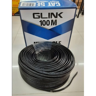 สาย LAN OUTDOOR NETCONNECT ENHANED CAT5 CABLE NETWORKINK CABLE+ POWER DC 100 เมตร GLINK