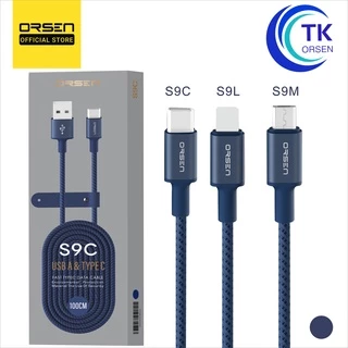 ราคาถูก Orsen by Eloop S9 / S9L / S9M / S9C สายชาร์จ ไนลอนถัก USB Data Cable 2.1A สำหรับ L/Micro USB/Type C