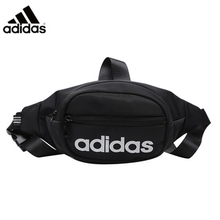 Adidas (lowest price) portable waist hanging bag double layer multi-functional cross type side back U-type zipper mens bag womens bag shoulder hanging bag