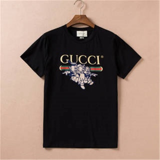 ถูกสุดๆพร้อมส่ง Gu-C-C-I เสื้อยืดแขนสั้นผ้าฝ้ายพิมพ์ลายสไตล์คลาสสิกแฟชั่นฤดูร้อนพลัสไซส์สําหรับผู้ชายผู้หญิงรหัสเต็ม