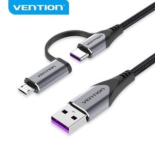 VENTION สายเคเบิ้ลชาร์จเร็ว Type C 5A 2 In 1 Micro Usb/Usb C 480Mbps สําหรับ Android CQF