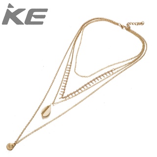 OL Metal Shell Necklace Conch Scallop MultiLong Sweater Chain Necklace for girls for women low