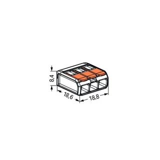 Wago อุปกรณ์เชื่อมสายไฟ Terminal Connecter 3ช่อง 4มม. [221-413 / แพค 10 ชิ้น] ของแท้ 100%