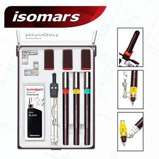 ISOMARS ชุดเขียนแบบ TechnoArt (TECHNOART DRAWING PEN SET OF 3) 1 Set