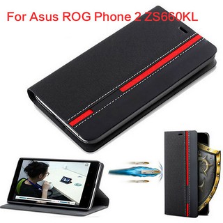 เคสกระเป๋าหนัง pu ตั้งได้สําหรับ asus rog phone 2 zs 660 kl