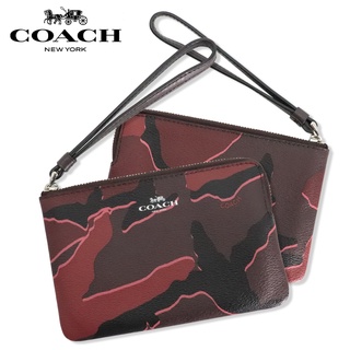 กระเป๋า กระเป๋าตังค์ COACH_WOMEN CORNER ZIP WRISTLET WITH WILD CAMO PRINT (รุ่น F32074)