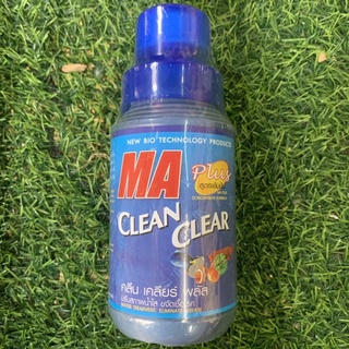 MA Clean Clear น้ำเงิน 500ml. ปรับสภาพน้ำใส ทำให้น้ำสดใสนานยิ่งขึ้น จับตะกอนฝุ่นให้ตกตัวลงพื้นตู้ทำให้น้ำใสขึ้น นานขึ้น