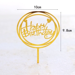 ป้ายปักเค้ก อุปกรณ์ตกแต่งเค้ก ป้ายปักเค้ก Happy Birthday พร้อมส่งในไทย สําหรับตกแต่งเค้กวันเกิด