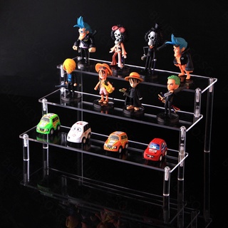 🌞Detachable Transparent Acrylic Cosmetic Storage Rack Cartoon Character Ladder Frame Holder Toy Car Model Purse