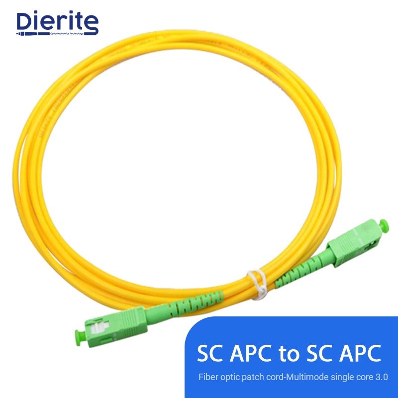 Singlemode Simplex SC APC to SC APC PVC Fiber Optic Patch Cord 3.0mm 9/125um FTTH Fiber Patch Cord O