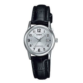 ﻿Casio standard นาฬิกาข้อมือสุภาพสตรี สีเงิน สายหนัง  รุ่น LTP-V002L-7BUDF