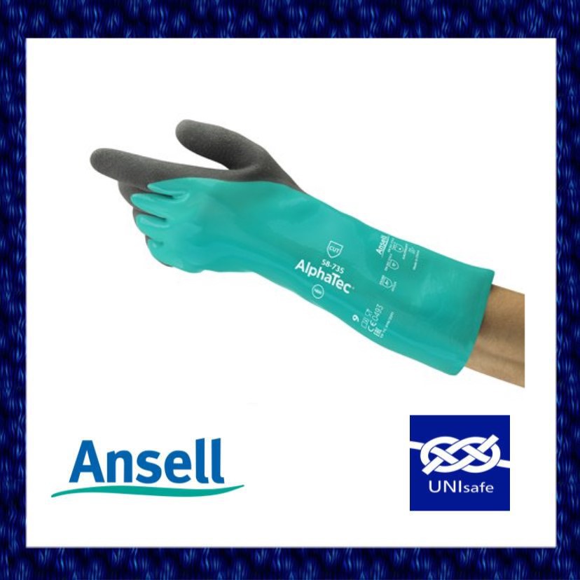 Ansell AlphaTec 58-735 ถุงมือไนไตรล์ตัด