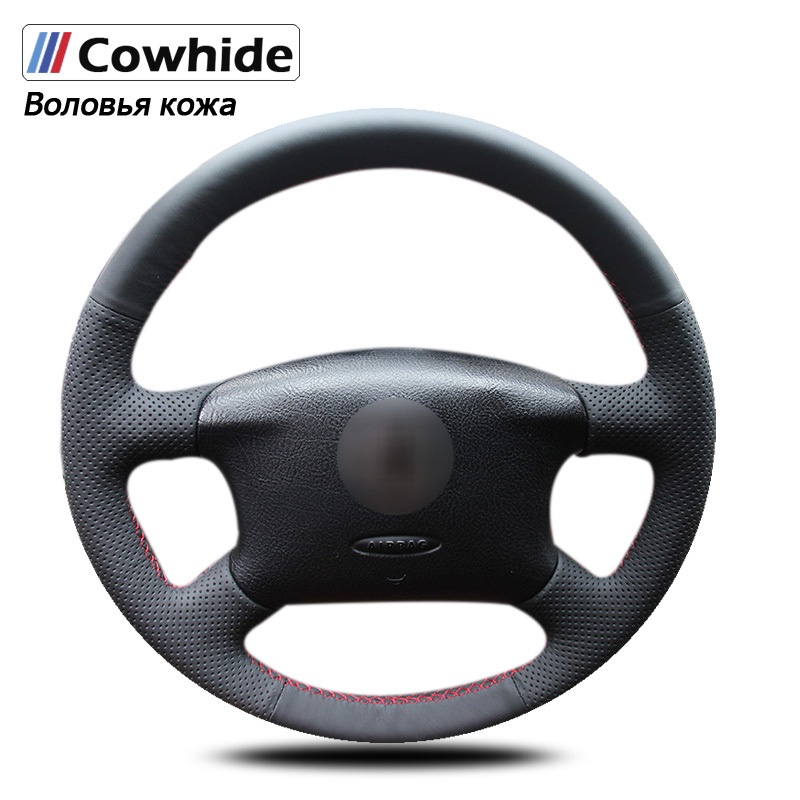 มาใหม่หนังสีดําพวงมาลัยรถสําหรับ Volkswagen Passat B5 VW Passat B5 VW Golf 4