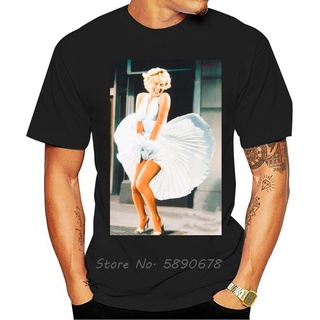 เสื้อยืดลําลอง แขนสั้น พิมพ์ลาย Marylin Monroe สีเทา แฟชั่นสําหรับผู้ชายS-5XL