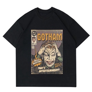 【ใหม่】เสื้อยืดสีขาวเสื้อยืด พิมพ์ลายการ์ตูน Gotham DC COMICS | เสื้อยืด พิมพ์ลาย VINTAGE JOKER Snack MOVIE GOTHAM | เสื้