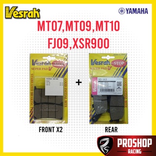 ผ้าเบรค Vesrah สำหรับ  MT07,MT09,MT10,FJ09,XSR700,XSR900,Tracer900