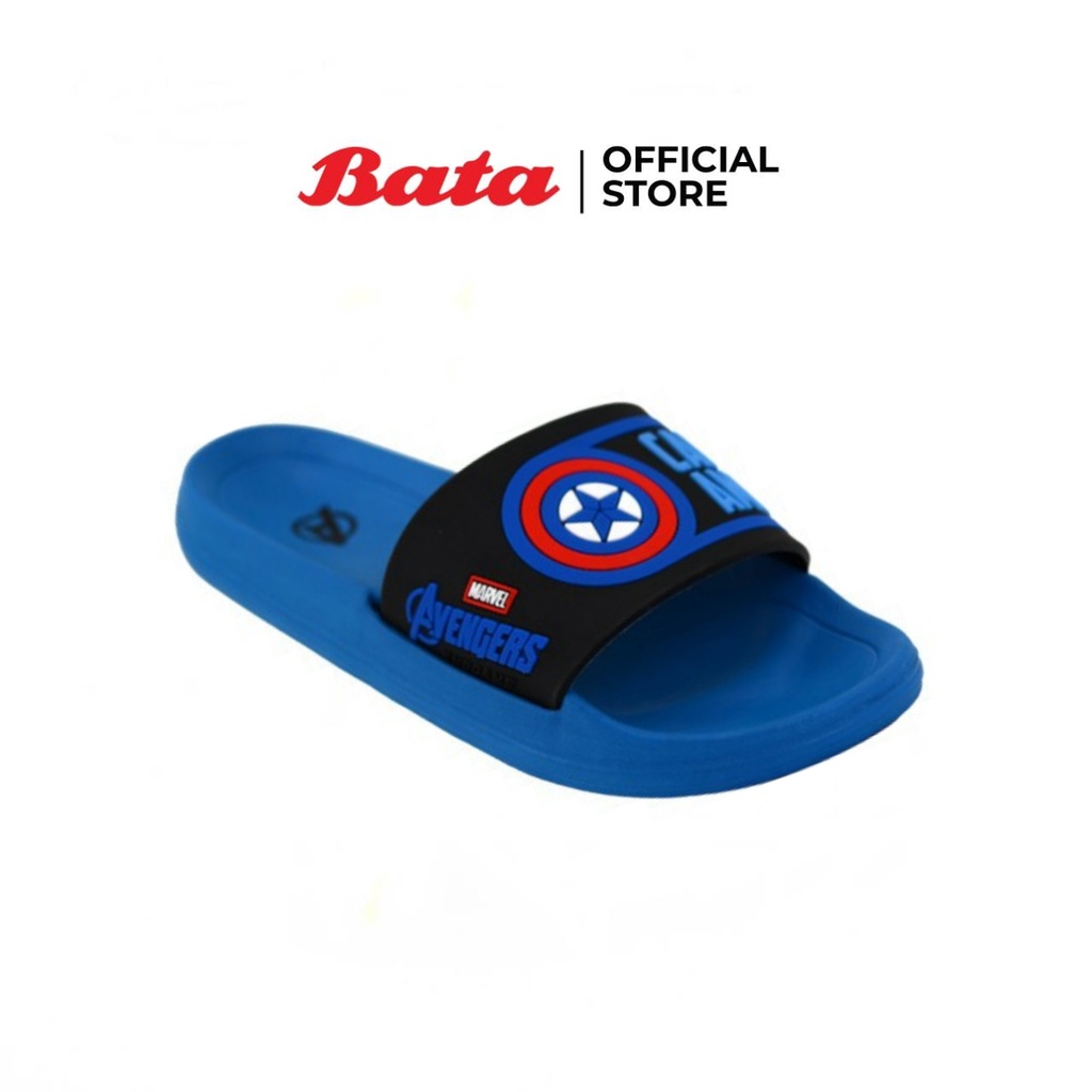 *Best Seller* Bata BBG SUMMER รองเท้าแตะแฟชั่นเด็ก รองเท้าเด็กบาจา ลาย MARVEL แบบสวม สีน้ำเงิน รหัส 3619598 (เด็ก) / 4619598 (เด็กโต)