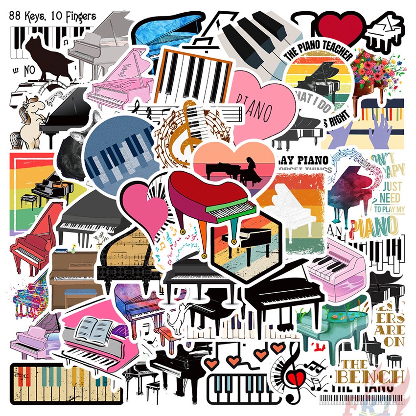 สติกเกอร์เปียโน Series 01 สติกเกอร์แฟชั่น กันน้ํา DIY 50 ชิ้น/เซต