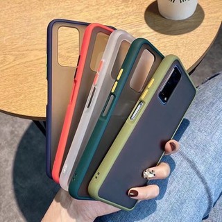 （ส่งจากไทย)Caseปุ่มสีผิวด้าน Case OPPO Reno5 (4G) / Reno5 (5G) OPPO ขอบนิ่มหลังแข็ง