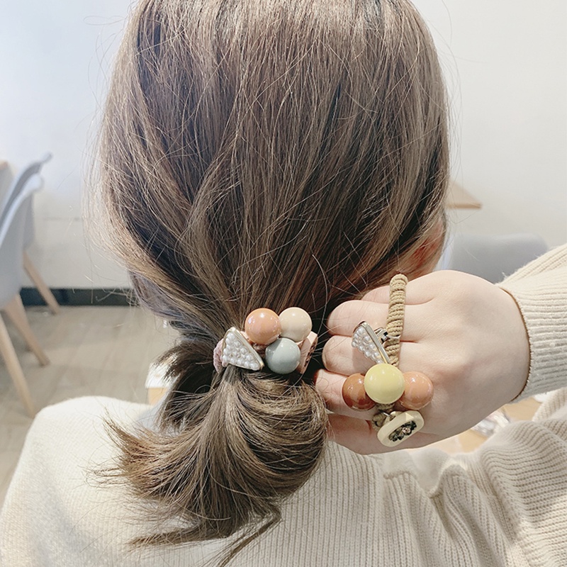 ยางรัดผม ขนาดเล็ก สีแคนดี้ แบบเรียบง่าย สไตล์เกาหลีใต้ สําหรับผู้หญิง COCOJEWELRY