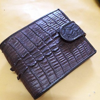 crocodile/ALligator  Brown Wallet Men Leather Genuine Exotic Wallet Bifold Handmade Special Gift  กระเป๋าสตางค์จระเข้