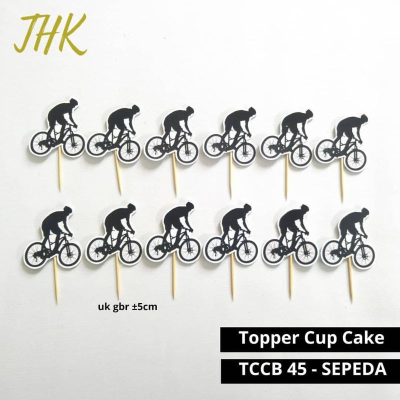 TCCB45 - Cake Pick Decorative Cup Cake Topper Bike Bikers