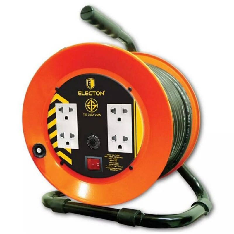 Electon ล้อม้วนสายไฟรุ่น EN1-M32530 (30เมตร) 4เต้ารับ 1สวิตซ์ มอก. VCT 3×2.5 ล้อเก็บสายไฟ Cable Reel