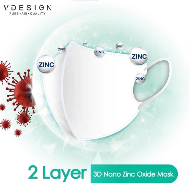 Nano zinc oxide หน้ากากผ้า3D