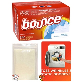 นำเข้า🇱🇷 Bounce 🇱🇷แผ่นอบผ้า, แผ่นหอมอบผ้า, แผ่นหอมปรับผ้านุ่ม สำหรับเครื่องอบผ้า (แบ่งขายชุดทดลอง 10 แผ่น 20 แผ่น)