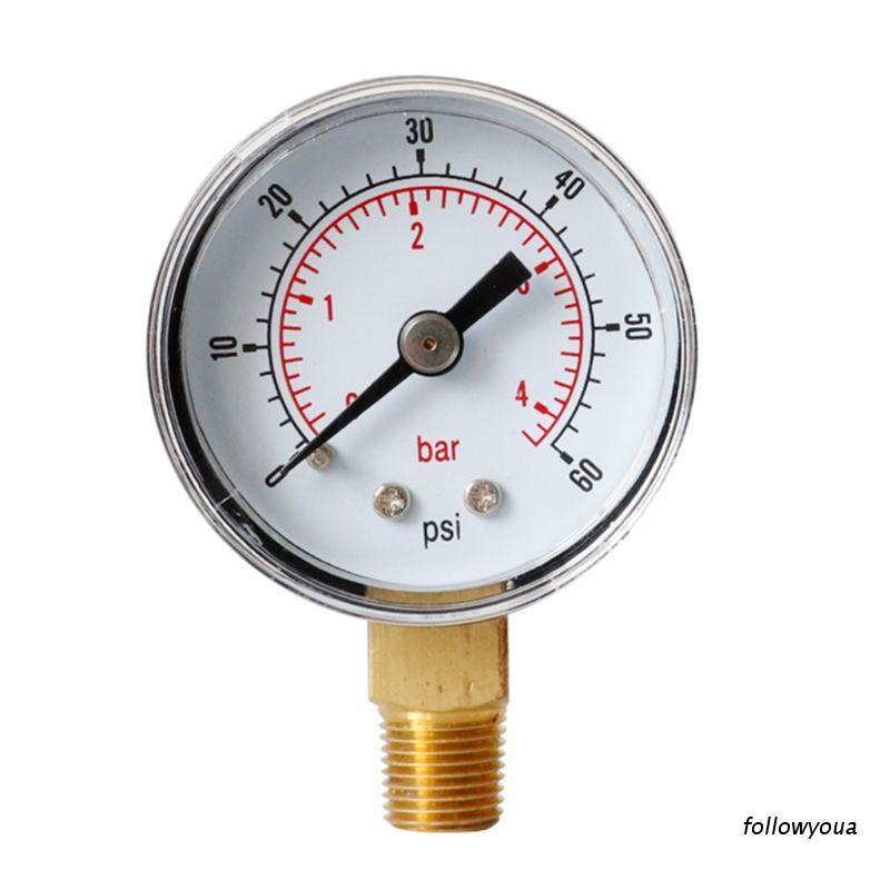 folღ เกจวัดแรงดัน 40 มม. 1/8 นิ้ว BSPT 15 30 60.100 160 200 300 PSI และบาร์ สำหรับอากาศ แก๊ส น้ำ น้ำ