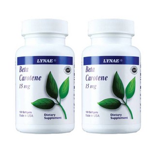 LYNAE Beta Carotene 15 mg Vitamin USA 100 เม็ด x 2 ขวด