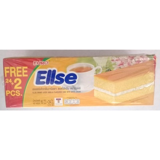 Ellse ยูโร่เอลเซ่เลเยอร์เค้กกลิ่นวนิลลา สอดไส้ครีม 15 กรัม x 26 ชิ้น