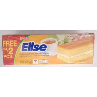 Ellse ยูโร่เอลเซ่เลเยอร์เค้กกลิ่นวนิลลา สอดไส้ครีม 15 กรัม x 26 ชิ้น